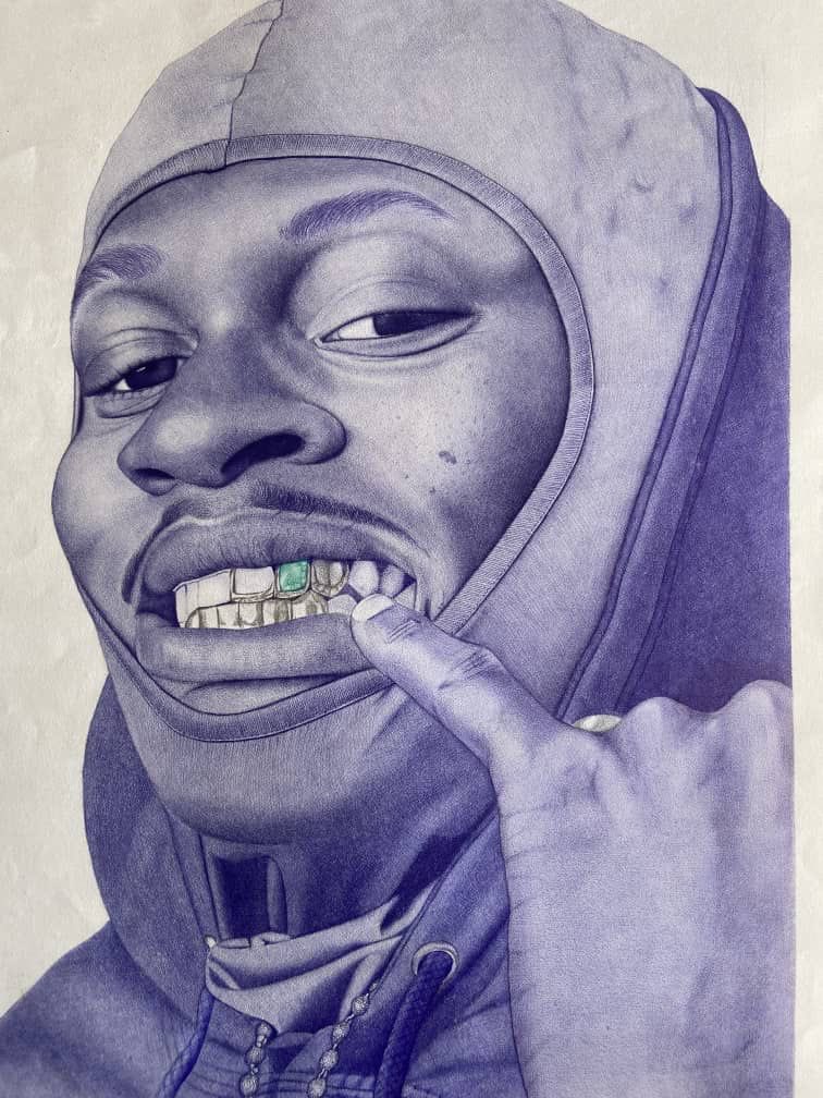 rollywby's tweet photo. A drawing of @PsychoYP just a fan showing love in Jos, this is lit! 🔥 💜
#OSAPALONDON
https://t.co/QaUQNTYovf https://t.co/fJGxhiuaHn