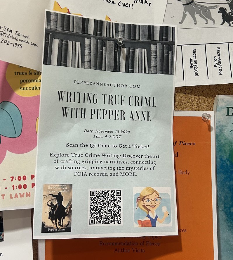 Did someone say true crime? Check out the flyer Hussein created at his internship! We are so thankful for this partnership! Check out pepperanneauthor.com/#/.