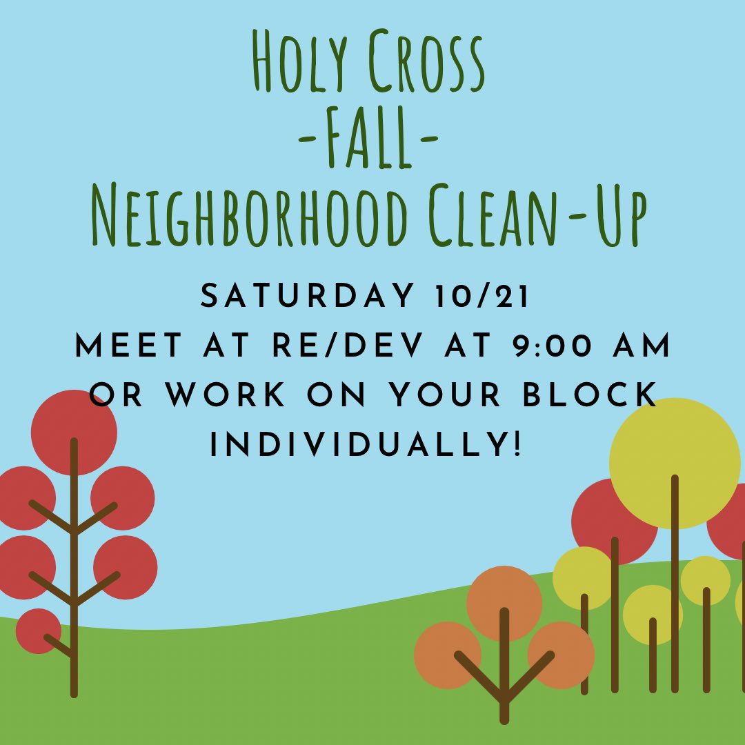 The Holy Cross #GreatIndyCleanup is on Saturday 10/21 at 9:00. Meet at ReDev on Michigan for refreshments and assignments. Alternately, please work on your block to clear storm drains and pick up litter 💙 <a href="/kibiorg/">KeepIndianapolisBeautiful</a>