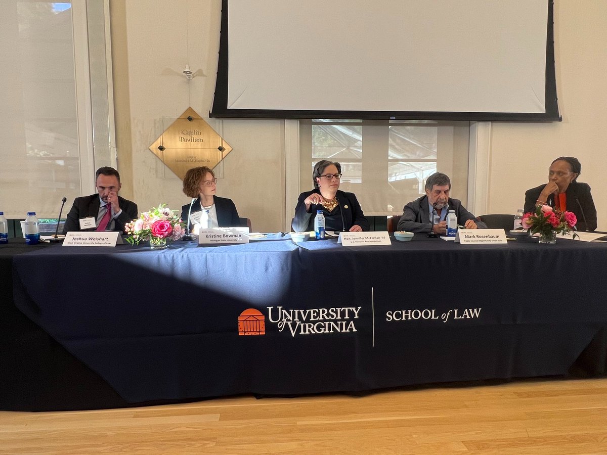 Great to join <a href="/ProfKJRobinson/">Kimberly Jenkins Robinson</a>, <a href="/Prof_KBowman/">Kristine Bowman</a>, <a href="/joshuaweishart/">Joshua Weishart</a>, &amp; Mark Rosenbaum at <a href="/UVALaw/">UVA Law School</a> for the launch of the <a href="/UVALawERI/">Education Rights Institute</a>. 

As the daughter of educators &amp; the mother of two public school children, I'll keep fighting for the right to a high quality public education.