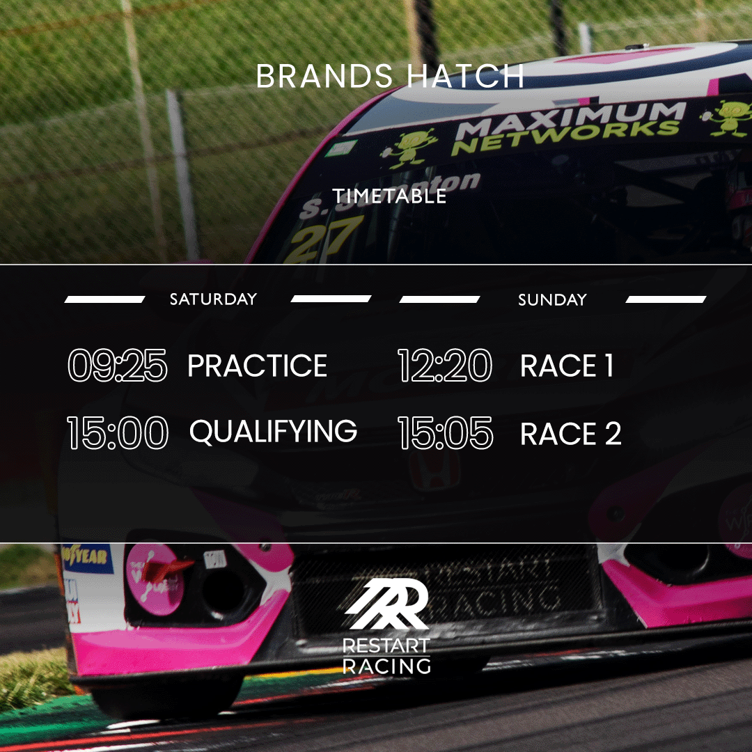 restartracing22's tweet photo. Here we go, one last time...to Brands Hatch this weekend for the @TCRUK_series finale!

Chris and Scott on hand to fight for what we can at the team's home circuit - who will be watching? On-site? On TV? In spirit? All are welcome! 🙂 #TCRUK #TCRSeries #FirstResponseFinance https://t.co/2fMJY0xaga