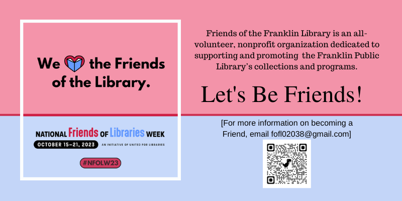 It's Friends of Libraries week! Celebrate the great work they do for our community!