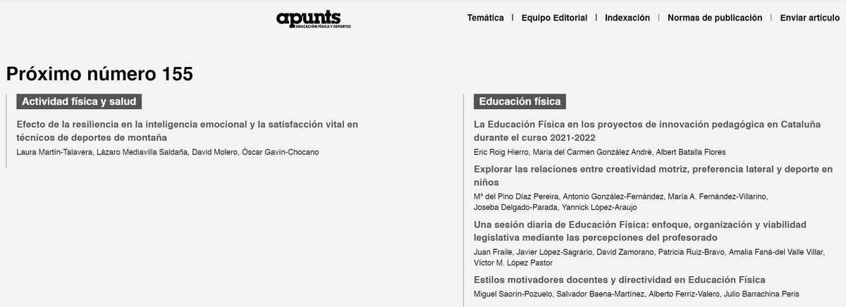 Encantado de participar en un nueva publicación que analiza la relación entre los estilos motivadores docentes y la directividad percibida por el estudiante en EF. Apunts EF y Deportes nº 155 (1 trimestre 2024)