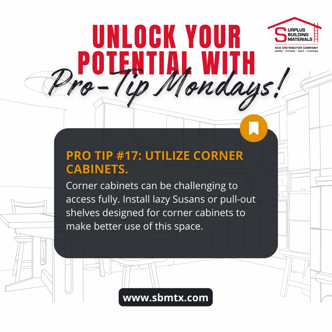 SurplusTx's tweet image. Welcome to #ProTipMonday! 🛠 Elevate your home improvement projects with expert advice and insider tips. From DIY hacks to pro techniques, we've got you covered. Transform your home, one project at a time! Join us and level up your skills. 🏡💪