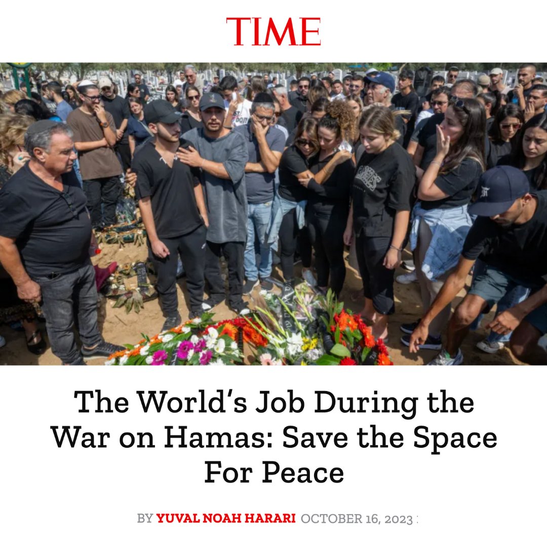 Right now the minds of Israelis & Palestinians are filled with their own pain: no space left to even acknowledge the pain of the other side. But outsiders should make an effort to empathize with all suffering humans & help maintain a space for peace. bit.ly/YNH-TIME-Oct23 @TIME