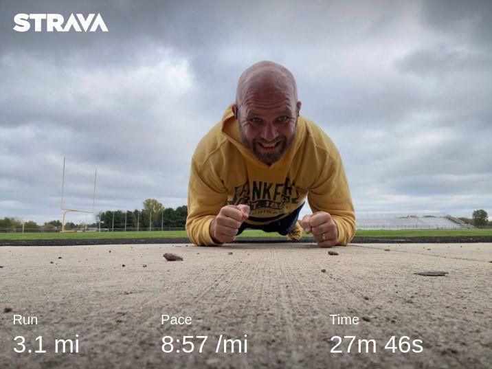 KeithPiccard's tweet photo. @GRMarathon @MikeREarnshaw @martian434 @ziz87 @RyanBJackson1 @mccreah10 @MistahBruno @fit_leaders @MelindaHoward4 @ValChavez2018 Day 16 of 377 days until @GRMarathon 2024 & my #AI program has an easy paced 3 mile for running and the #OctoberPlankChallenge. @MikeREarnshaw @martian434 @NathalieR71 @ziz87 @RyanBJackson1 @mccreah10 @MistahBruno @fit_leaders @MelindaHoward4 @ValChavez2018 https://t.co/MSYkfpNLdm