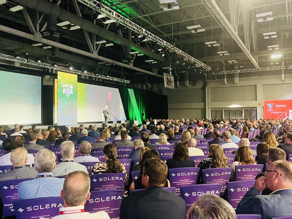 ATA President &amp; CEO Chris Spear delivers his State of the Industry address to #ATAmce23 attendees in Austin:

“We come to Austin to sharpen our ability to navigate the future of trucking. Your firsthand experiences help shape our story.”