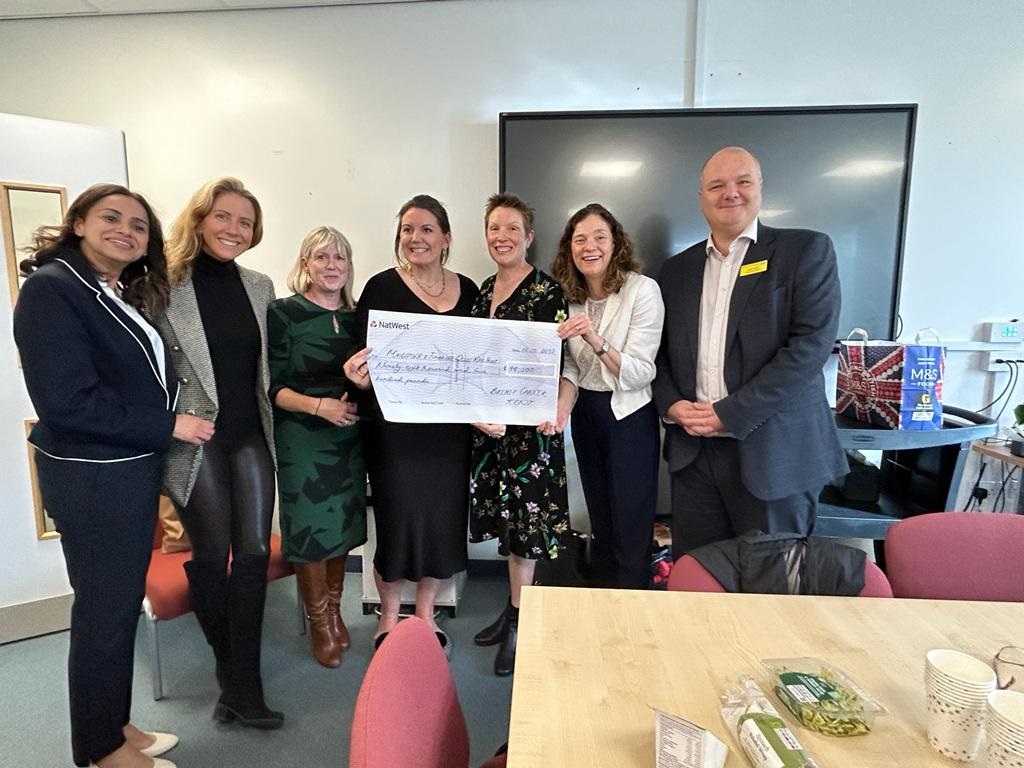 BreastCancerKnt's tweet photo. Breast Cancer Kent were able to present a cheque for £98,000 to Maidstone Hospital's pathology department for a dedicated x-ray machine for breast tissue.  This will cut the agonising wait time for results.  Thanks to the Kilimanjaro trek which raised the money. https://t.co/tqcAyJ7IcK
