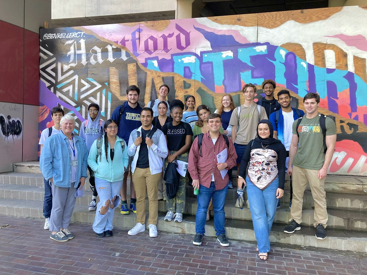 TrincollCHER's tweet photo. The Liberal Arts Action Lab students visited the The Nutmeg Pulpit, an exhibition at CT State Community College Capital, commemorating the historic site of Talcott Street Church and its members. This exhibit was inspired by a Liberal Arts Action Lab project from Spring 2020. https://t.co/XH0HH1qqOO