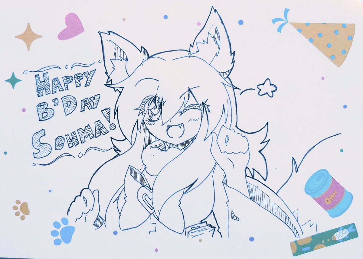 SohmaSatori's tweet photo. Bahn made me a Birthday Card! QwQ 💖 Thank meeeew!!! https://t.co/A30EdR6aUh