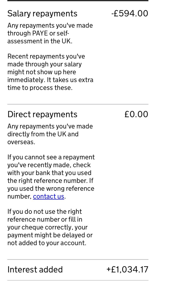 KateK_Nichols's tweet photo. @VonnSand More interest added than I have made in payments this year so far. I did four years at uni, 3 undergrad and PGCE. https://t.co/vvGqEfCIzg