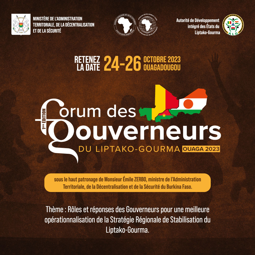 L’ALG organise le 1er #ForumdesGouverneurs du #LiptakoGourma

Retenez la date
📆 du 2⃣4⃣ au 2⃣6⃣ octobre 2023
📍#Ouaga #Burkina

Ensemble pour trouver les #solutionsdurables pour la #paix, la #cohésionsociale et le #développement

📰👉: tinyurl.com/2xhmdrmn

#Sahel #Africa