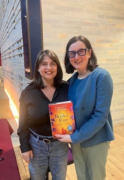 LincBookFest's tweet photo. What a fantastic evening we’ve had with million copy bestselling author @christy_lefteri discussing her new novel, The Book of Fire, with a rapt audience @lincmuseumusher. Time for some book signing too with @LindumBooks. 🖋️📖 https://t.co/fUY7MGyWsQ