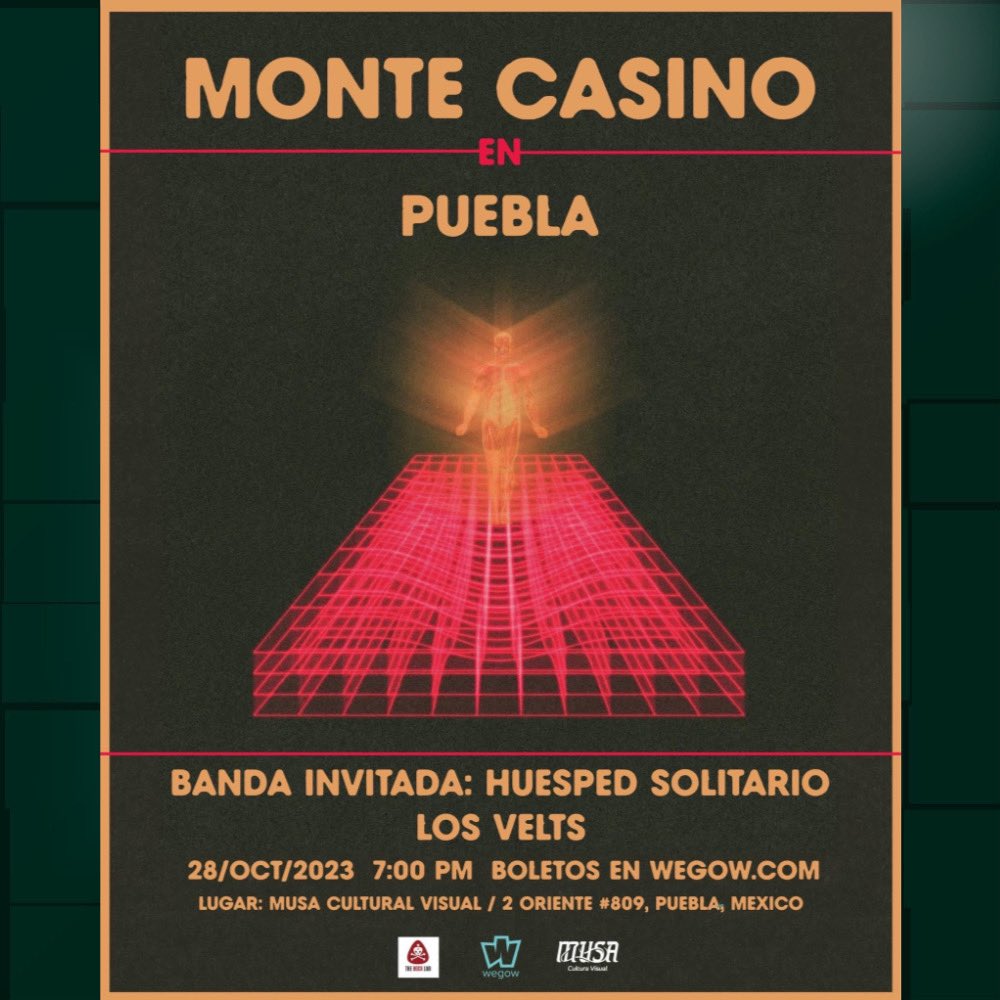 El Fusil (@el_fusilmx) on Twitter photo Para este 28 de octubre regresa .<a href="/MonteCasinoMx/">Monte Casino</a> a Puebla ahora a Musa Cultural Visual, en punto de las 7 de la noche.
Invitados: Huesped Solitario y Los Velts.
Boletos en wegow.com Para este 28 de octubre regresa .<a href="/MonteCasinoMx/">Monte Casino</a> a Puebla ahora a Musa Cultural Visual, en punto de las 7 de la noche.
Invitados: Huesped Solitario y Los Velts.
Boletos en wegow.com