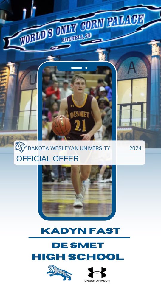 Kadyn Fast (@kadynfast) on Twitter photo After a great visit I am excited to announce I have received an offer from Dakota Wesleyan University. Thank you <a href="/Coach_Wilber/">Matt Wilber</a> and <a href="/SamNicholsonDWU/">Sam Nicholson</a> for the great opportunity.
<a href="/GruenhagenJeff/">Jeff Gruenhagen</a> After a great visit I am excited to announce I have received an offer from Dakota Wesleyan University. Thank you <a href="/Coach_Wilber/">Matt Wilber</a> and <a href="/SamNicholsonDWU/">Sam Nicholson</a> for the great opportunity.
<a href="/GruenhagenJeff/">Jeff Gruenhagen</a>
