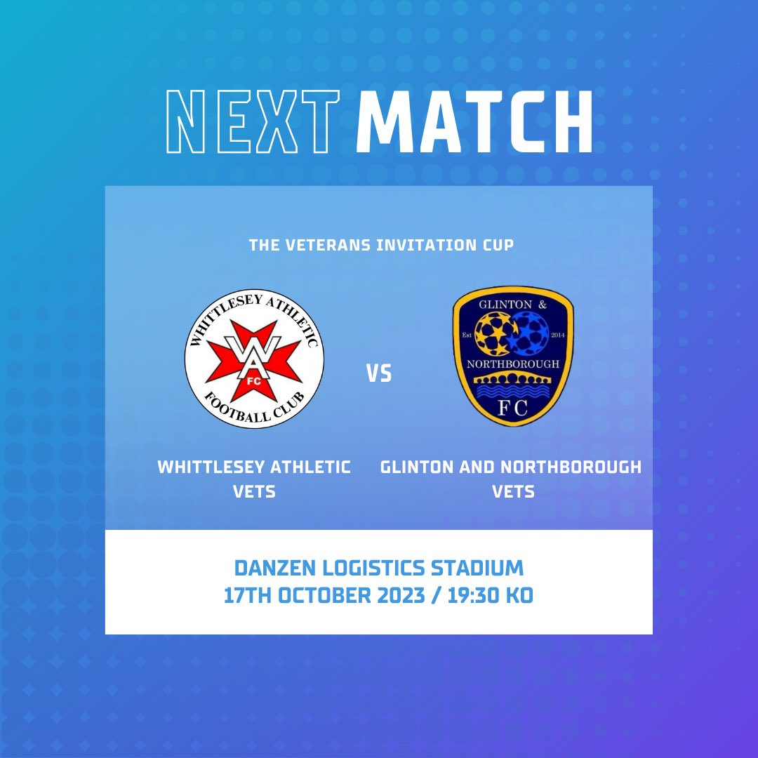 Tuesday Night football at The Danzen Logistics Stadium tomorrow evening as our Vets side take on <a href="/GandNFC/">Glinton & Northborough FC</a> Vets in the Invitation Cup! After last week we have no doubt it will be more entertaining than watching England!