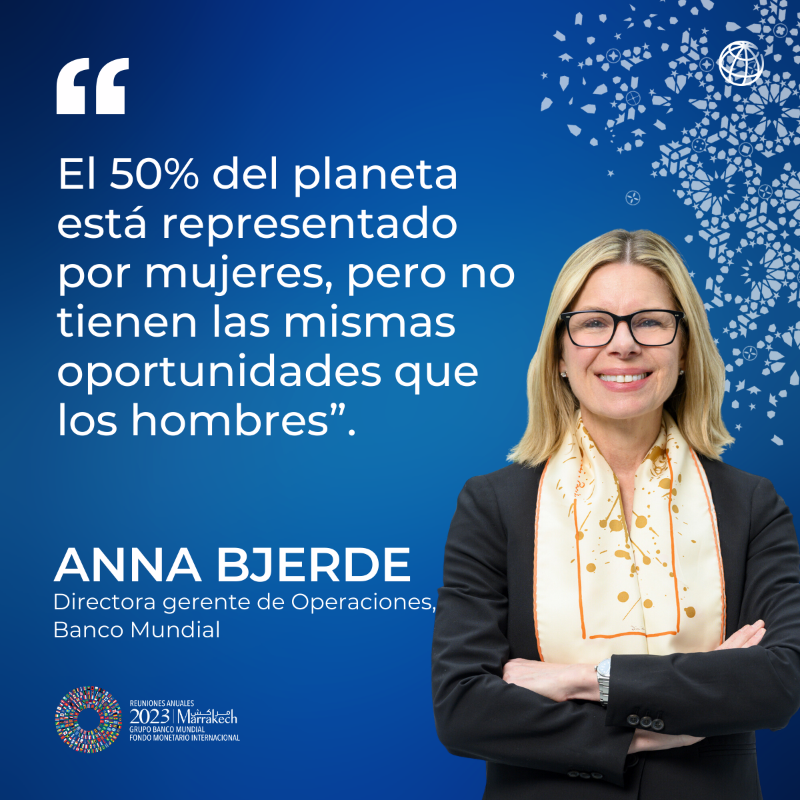 BancoMundial's tweet photo. No podemos acabar con la pobreza en un planeta habitable cuando las brechas de género impiden que el 50% de la población alcance su máximo potencial. 

Consulta la grabación de este evento para escuchar más de @bjerde_anna y otros líderes globales: