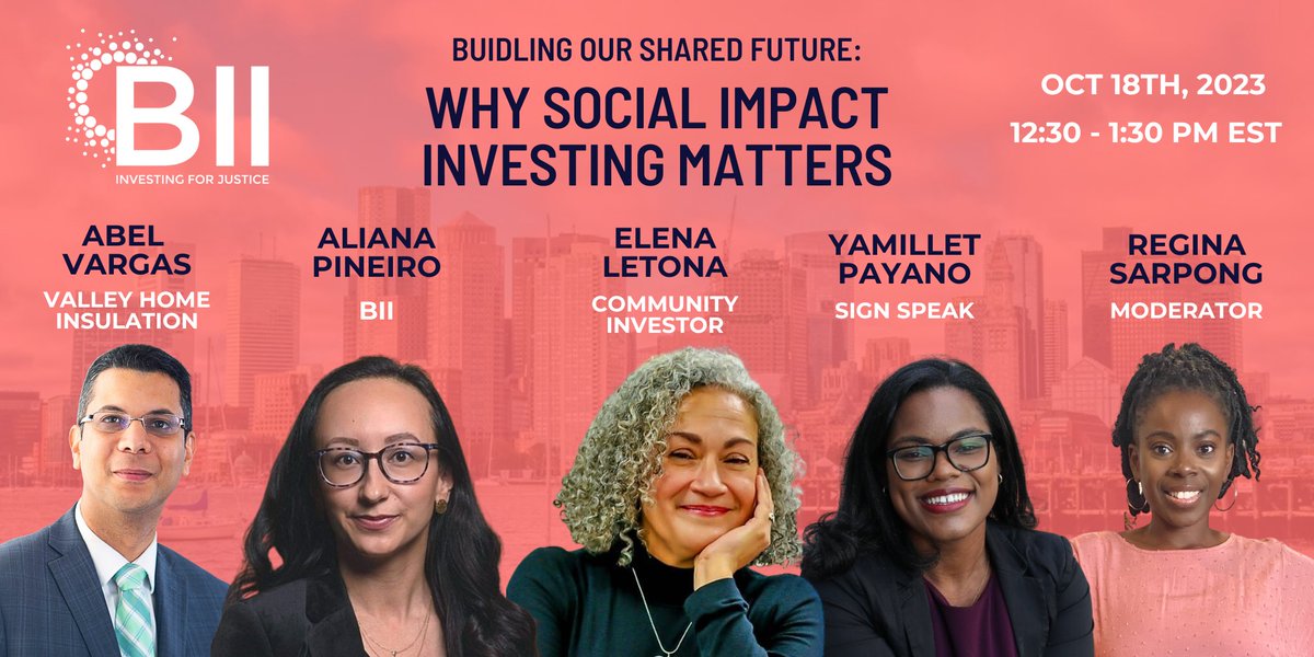 Ever wonder the difference between an impact investor and a traditional investor, and how you can become one? 🤔Join us for a virtual conversation, Building Our Shared Future: Why Impact Investing Matters. RSVP here: eventbrite.com/e/building-our…