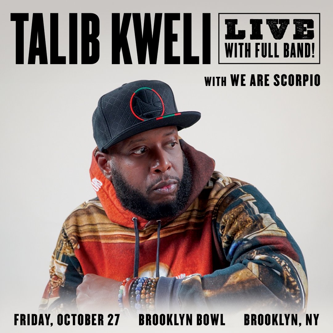 SUPPORT ANNOUNCED: Get ready for the show of the season as We Are Scorpio join Talib Kweli for an epic night of performances on FRI, OCT 27 🦂 Tickets still available!