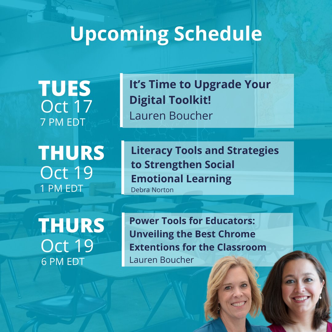 This week is full of awesome webinars! 👩‍🏫⭐ There is something for everyone so be sure to check out our website to learn more! #Sk12Training #EduWebinars #SpedChat <a href="/boucherlauren/">Lauren Boucher</a> <a href="/deb_norton/">Deb</a>

Learn more here! ⬇️
hubs.ly/Q025HzJW0