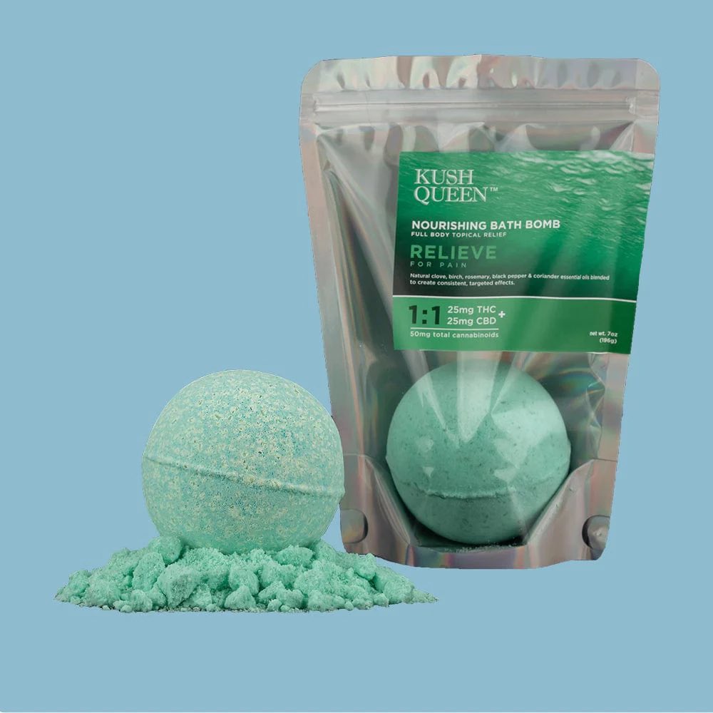 Have you tried Kush Queen’s Bath Bombs yet?? Enjoy a relaxing bath after a long weekend of parting 💚 <a href="/KushQueenShop/">Kush Queen</a> is all about self care 🧖‍♀️ Grab one today at Abide in Napa for only 15$! See you soon! 🫧