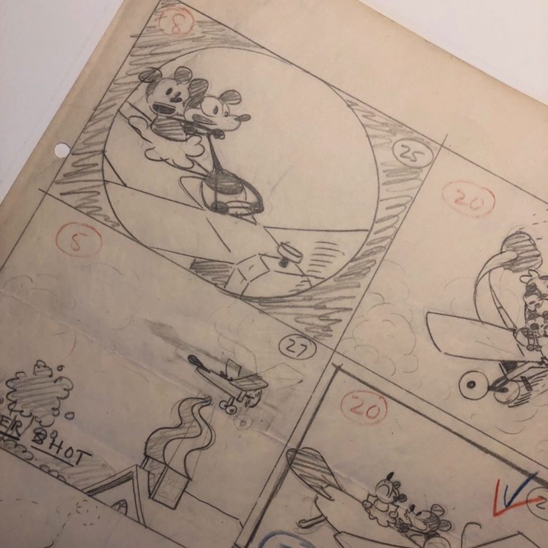 librarycongress's tweet photo. On this day in 1923, Walt Disney Animation Studios was founded. The Library's collections contain lots of Disney-related treasures, including some representing the birth of Mickey Mouse: Six storyboards for the first Mickey cartoon ever produced. https://t.co/avBd3901kS https://t.co/HmsRZyHIJO