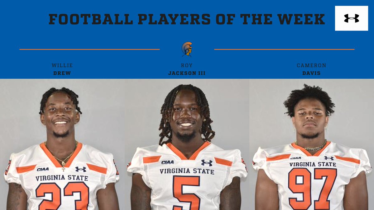 Football was rewarded three players of the week
Willie Drew for DB of the week 
Roy Jackson III for Special teams player of the week
Cameron Davis for rookie of the week