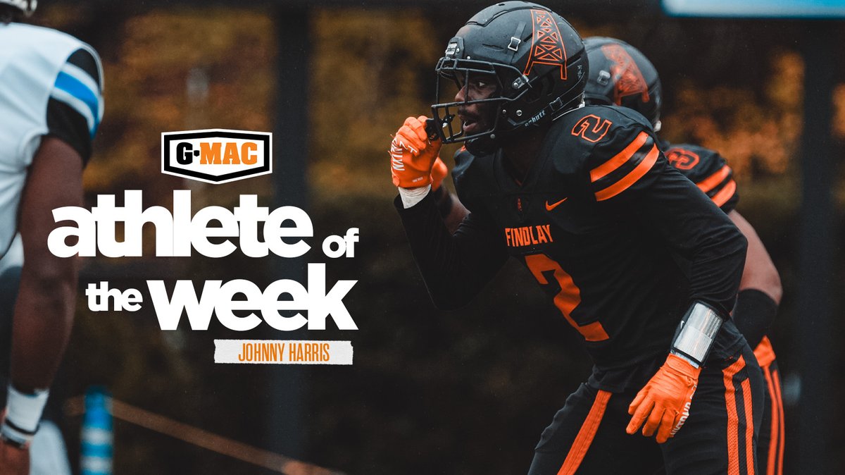 Johnny Harris earns G-MAC Athlete of the Week for his performance against Thomas More. 

The Cleveland, Ohio native had a big day in the Oilers secondary, leading the team with ten tackles including one tackle-for-loss.

🏈:findlayoilers.com/news/2023/10/1…