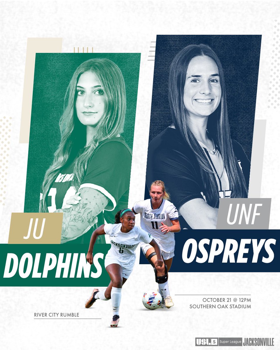 Sporting JAX Women (@sporting_jaxw) on Twitter photo The River City Rumble returns this weekend when <a href="/JAX_WSOC/">Jacksonville University Women's Soccer ⚽️</a> hosts <a href="/OspreyWSOC/">UNF Women’s Soccer</a> THIS SATURDAY 👀 The River City Rumble returns this weekend when <a href="/JAX_WSOC/">Jacksonville University Women's Soccer ⚽️</a> hosts <a href="/OspreyWSOC/">UNF Women’s Soccer</a> THIS SATURDAY 👀