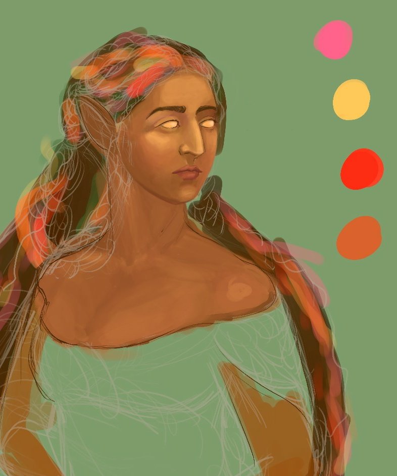 Started to paint my Yavanna today, so here goes this sketch for #Tolkientober Day 16: 'Beauty' 🪷🪷🪷