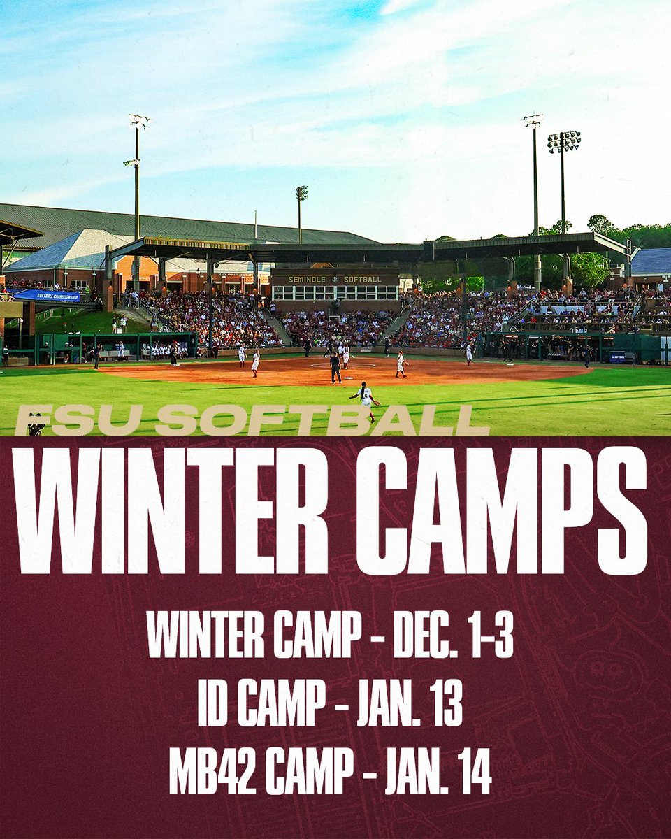 Registration for our winter camps is now OPEN‼️

🔗fsusoftballcamps.com