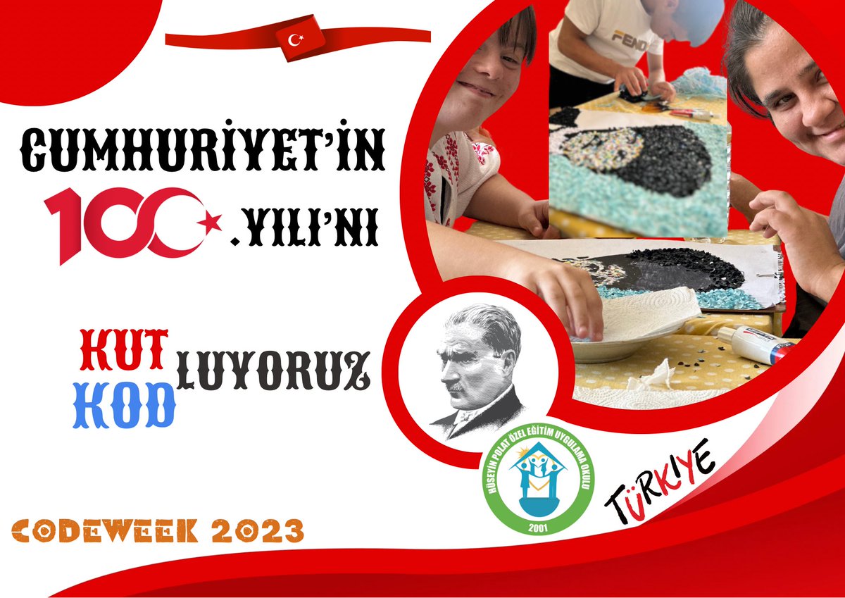 sevilerol47's tweet image. #Cumhuriyetin100.yılına özel Kodlama Etkinlerimiz başlasın…🇹🇷#codeweek2023 #CumhuriyetimizinYüzüncüYılı 
@MebOrgm @MersinMEM @AdemKoca46 @yenisehirmem_33 @necmidinc @MikailEREN33 @FatihBurgut @byrmdmn21 @yenimebmer @UgurCan780412 @HPolatozel