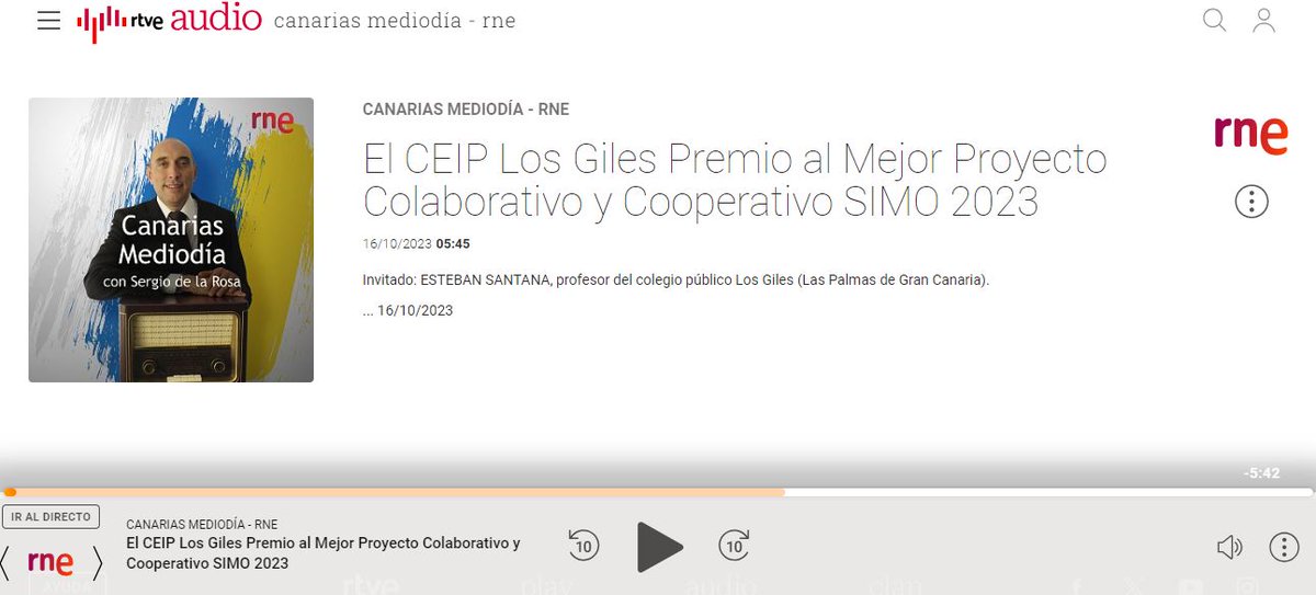 EGSCTamaraceite's tweet photo. Esta tarde estuve en @rne @CMediodia hablando del proyecto del CEIP Los Giles que llevaremos a @SIMOEDU_  @IFEMA  el próximo noviembre y donde el #booktuber se convierte en la herramienta estrella del proceso lector de nuestro cole https://t.co/kIAROkWbKs https://t.co/Gk8iRllx4l