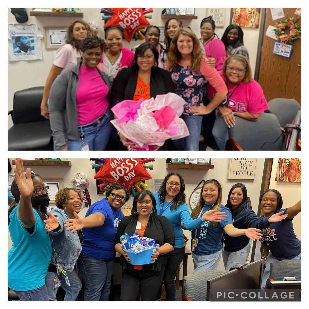 fieldkarenlynn's tweet photo. Celebrating #NationalBossDay during National Principal's Month with @KLZ_PrincTukes!
Thank you for your leadership!
We are blessed to have you @KlentzmanTigers!
#ColorParty https://t.co/E6LZyDw5vM