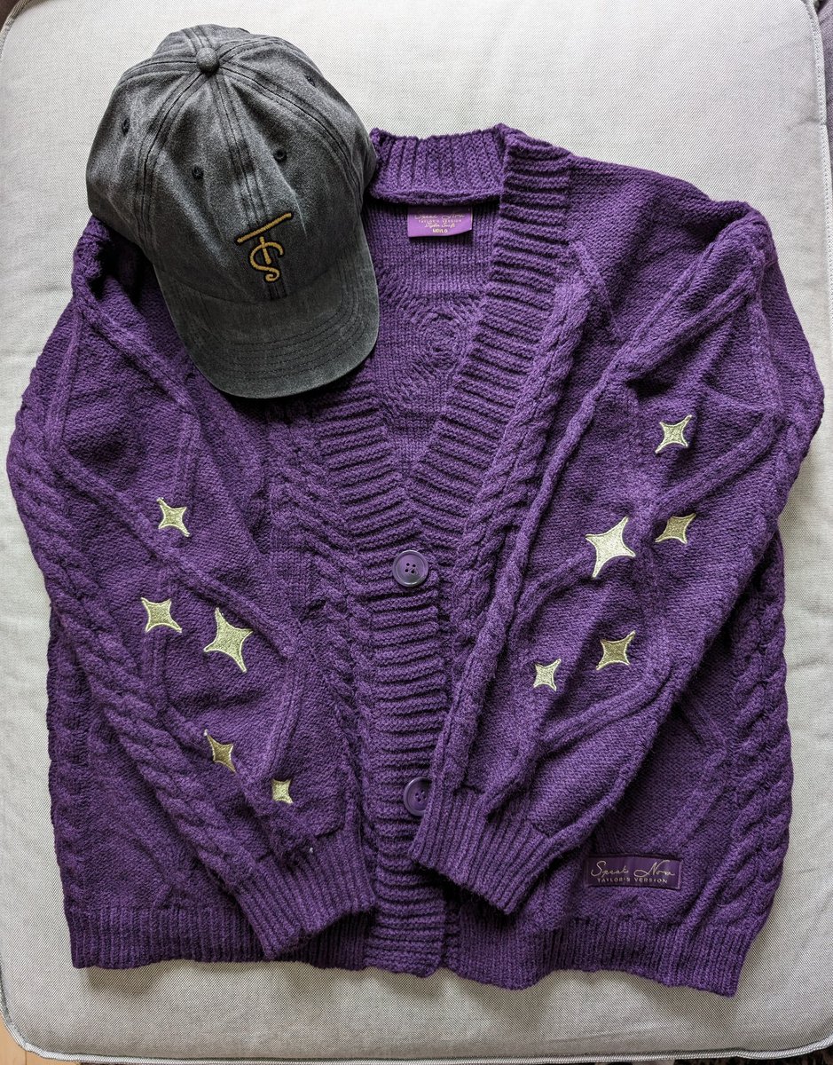 Look what came in the mail today <a href="/taylornation13/">Taylor Nation</a> 💜 This cardigan and cap will be my whole personality for the near future 💁🏻‍♀️✨
#speaknowtaylorsversion #speaknowcardigan
#Swiftiestyle