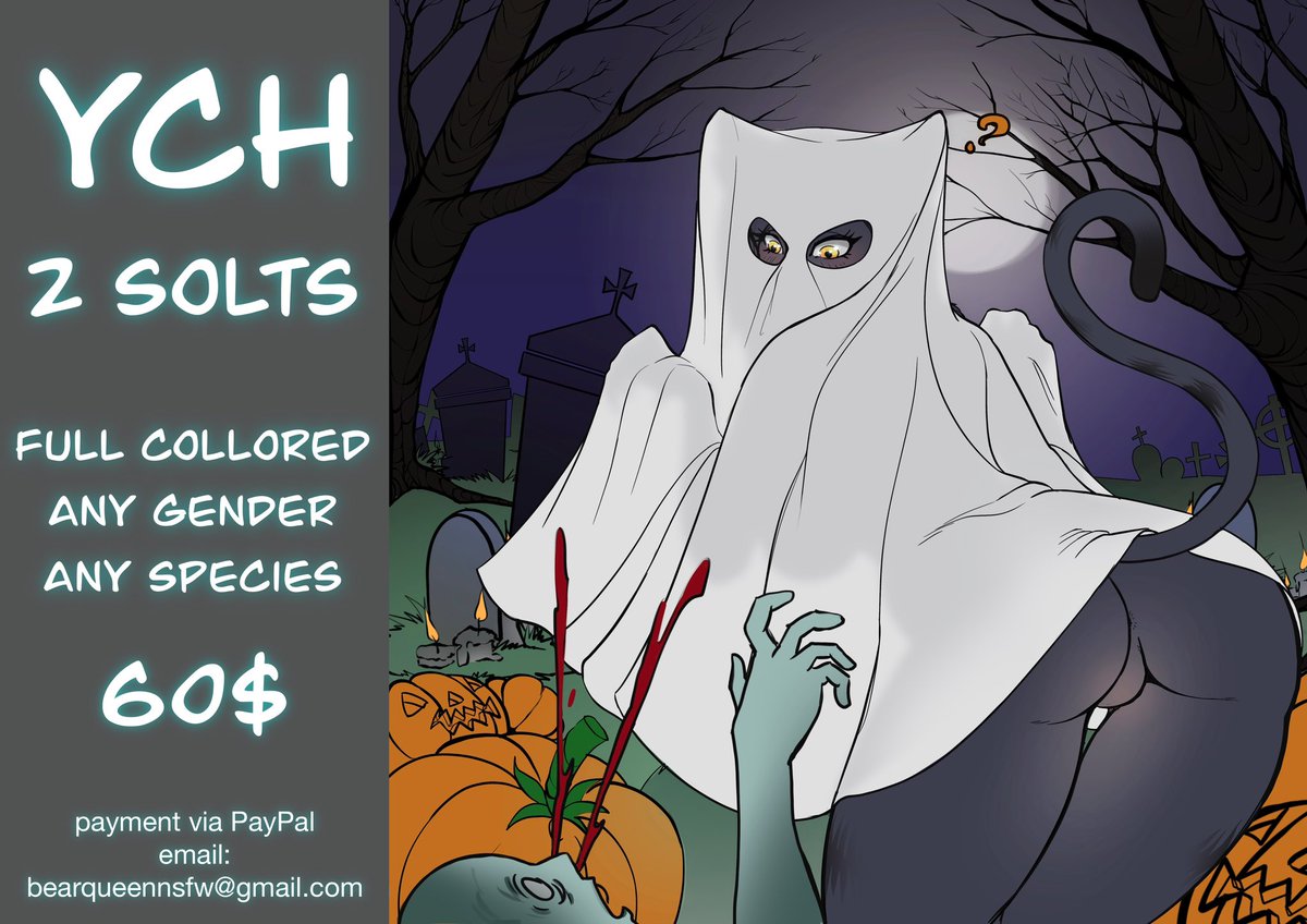bearqueennsfw's tweet photo. YCH halloween 
2 slots any gender, any species, furry or not. 60$ full color. payment via PayPal, email: bearqueennsfw@gmail.com

#ych #YCHCommission #furrycommunity #furryart #FurryAdopt #bearqueen #commissionopen https://t.co/1Dvz7bUmje