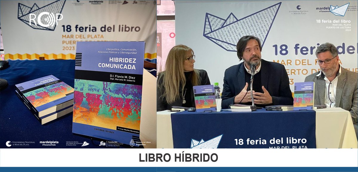 Les compartimos la nota sobre lo que fue la presentación del libro "Hibridez comunicada"  de <a href="/flaviomdiez/">Flavio M. Diez</a> miembro de la red y <a href="/MarceloUsberto/">Marcelo Usberto</a> , en la 18° Feria del libro  Mar del Plata Puerto de Lectura 2023. 
#Hibridez #comunicacion
Nota completa en: redcomprofesionales.org/libro-hibrido-…