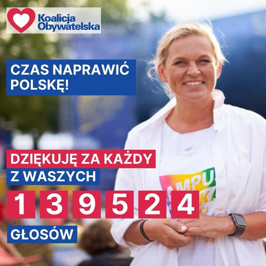 Dziękuję za ogromne zaufanie. Za wielkie wsparcie w kampanii. Za Wasze głosy. Wielki zaszczy i wielkie zobowiązanie. Kończy się koszmar złej władzy. Dzięki Wam. Szczęśliwej Polski czas 💪🇵🇱🇪🇺❤️