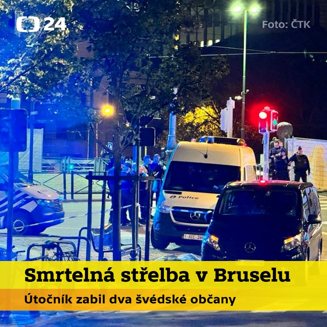 CT24zive's tweet photo. Podle belgického premiéra je střelba v Bruselu spojená s terorismem. Belgie kvůli činu zrušila večerní fotbalový zápas se Švédskem. https://t.co/N6KExRk37W