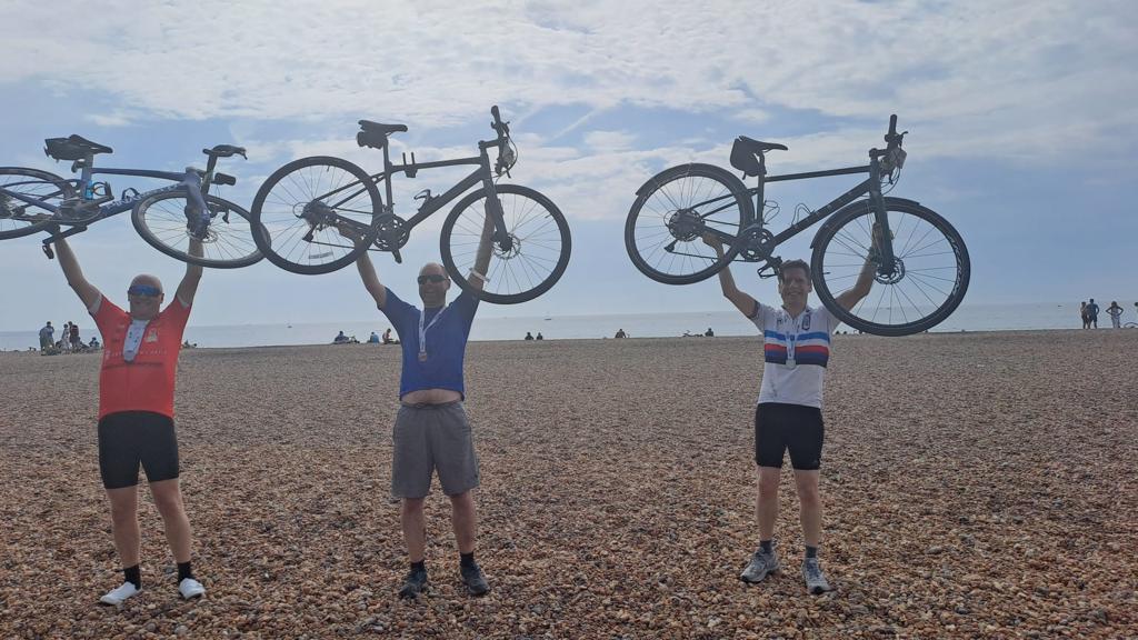 BreastCancerKnt's tweet photo. https://t.co/MCp2rAMusk 
Well done Dave, Adam and John!  They raised £3,248 cycling from London to Brighton for our charity. https://t.co/UmQRmWQYaZ