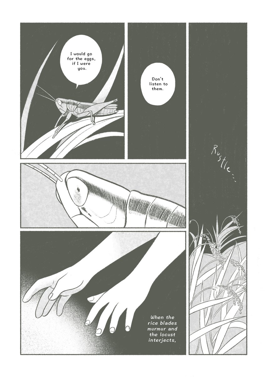 (read right to left) From Pearl Hunting, my folk-horror comic available until the end of the month! Link below