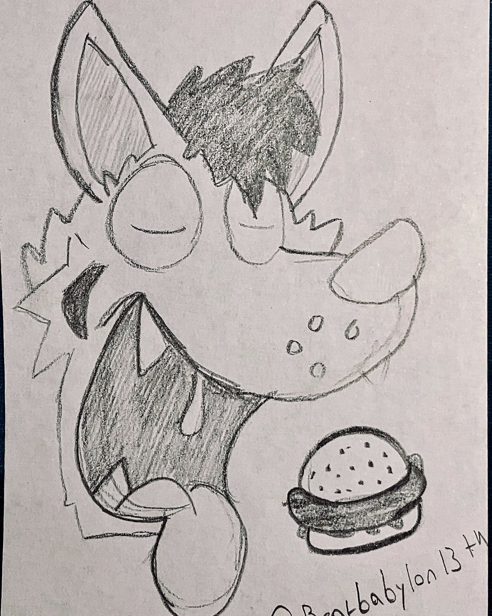 Un hermoso sketch de Kanis comiendo hamburguesas hecho por el talentoso @BearBabylon13th ! 🍔💖🐺 #Furry #furrymexico #furryart #furryartwork #Furrygay #furryfandom #furryproud #furryfunny #Furrymeme #FurryWolf