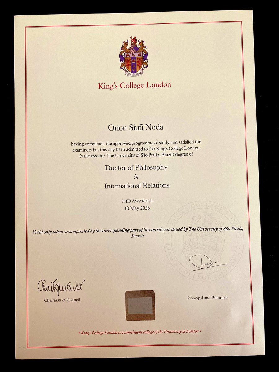 Time to update my profile.

I can OFFICIALLY thank <a href="/felicianosa/">Feliciano de Sá Guimarães</a> and <a href="/77_msg/">Michael Goodman</a> for the support throughout my PhD.

Huge thanks to @LawrahCon and the Twitterless Nicola Leveringhaus for their support (in the viva itself and beyond!) and to <a href="/DrElbahtimy/">Hassan Elbahtimy</a> for the pre-viva pep talks!