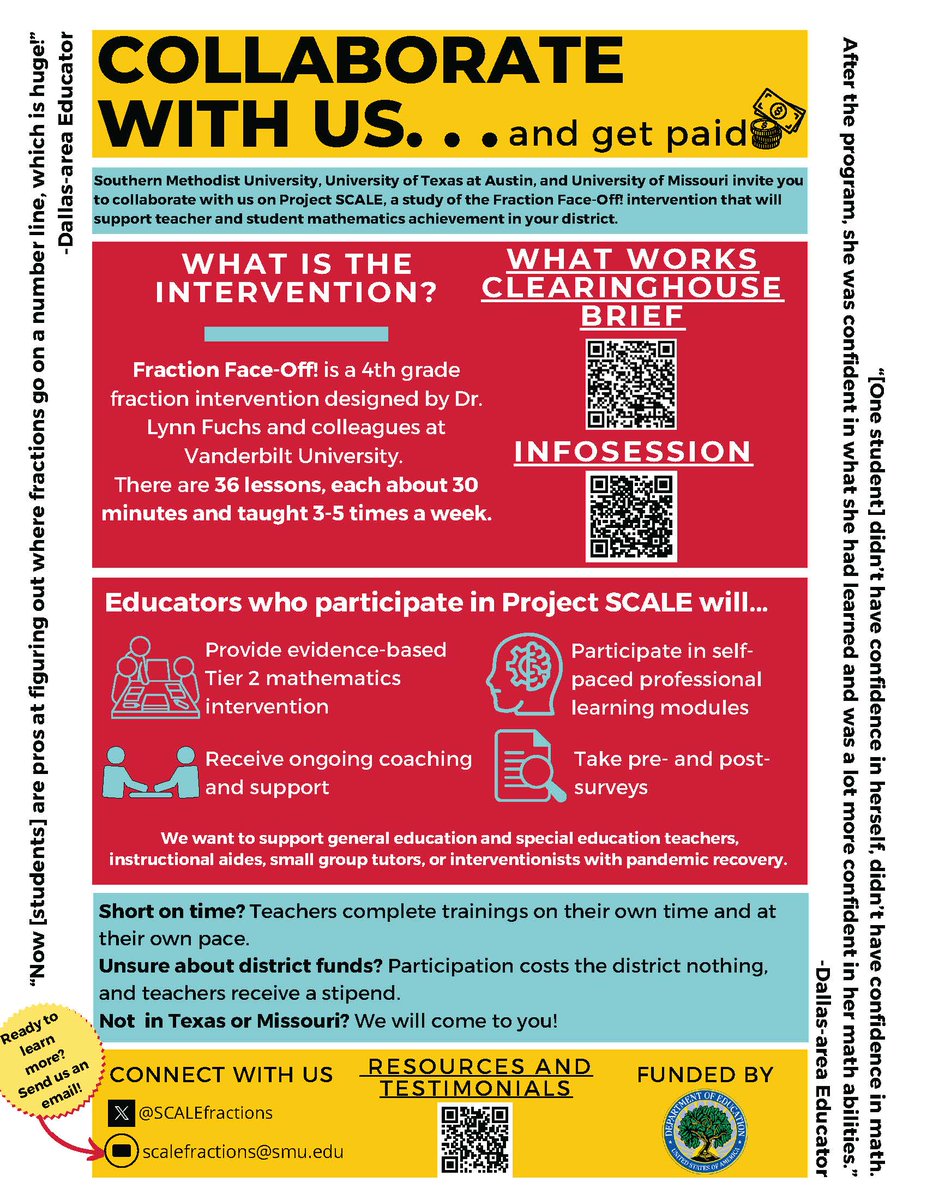 Hey, 4th grade math teachers! We want to partner with YOU and provide fraction and general math support for all 4th grade math teachers and students in your district. The district pays nothing; teachers get PAID. DM or email to get started! #FractionFaceOff #freemathintervention