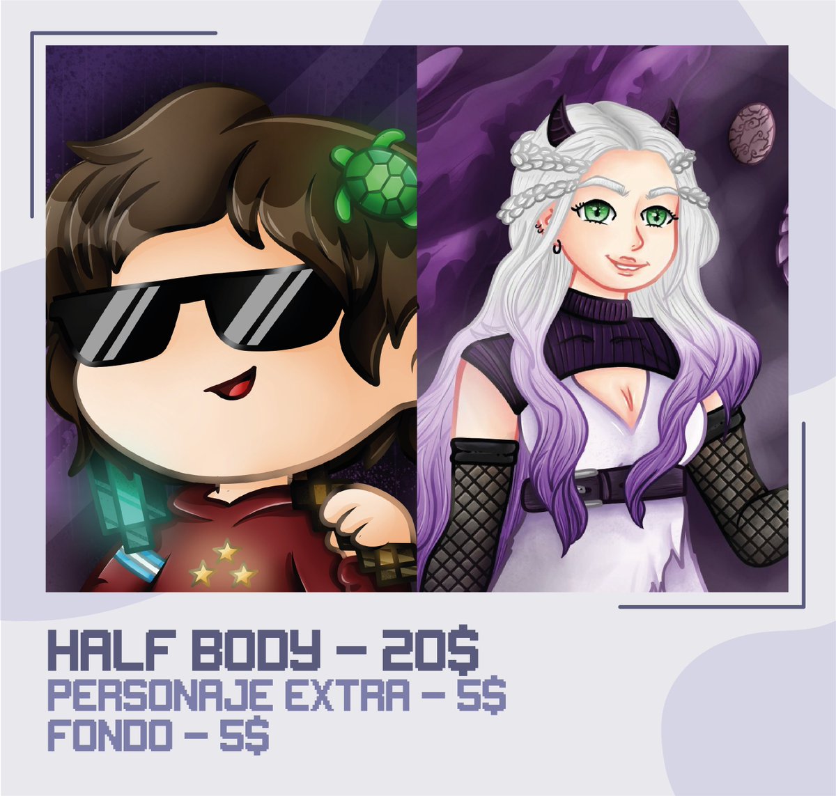 IsBon_22's tweet photo. ✨¡¡Tabla de comisiones actualizada!! ✨Dms aca abiertos, si no tienen mi Discord IsisBorm para el que este interesado, besitos en la frente 💜 (ayuda mucho un rt) https://t.co/AGEUprum9k