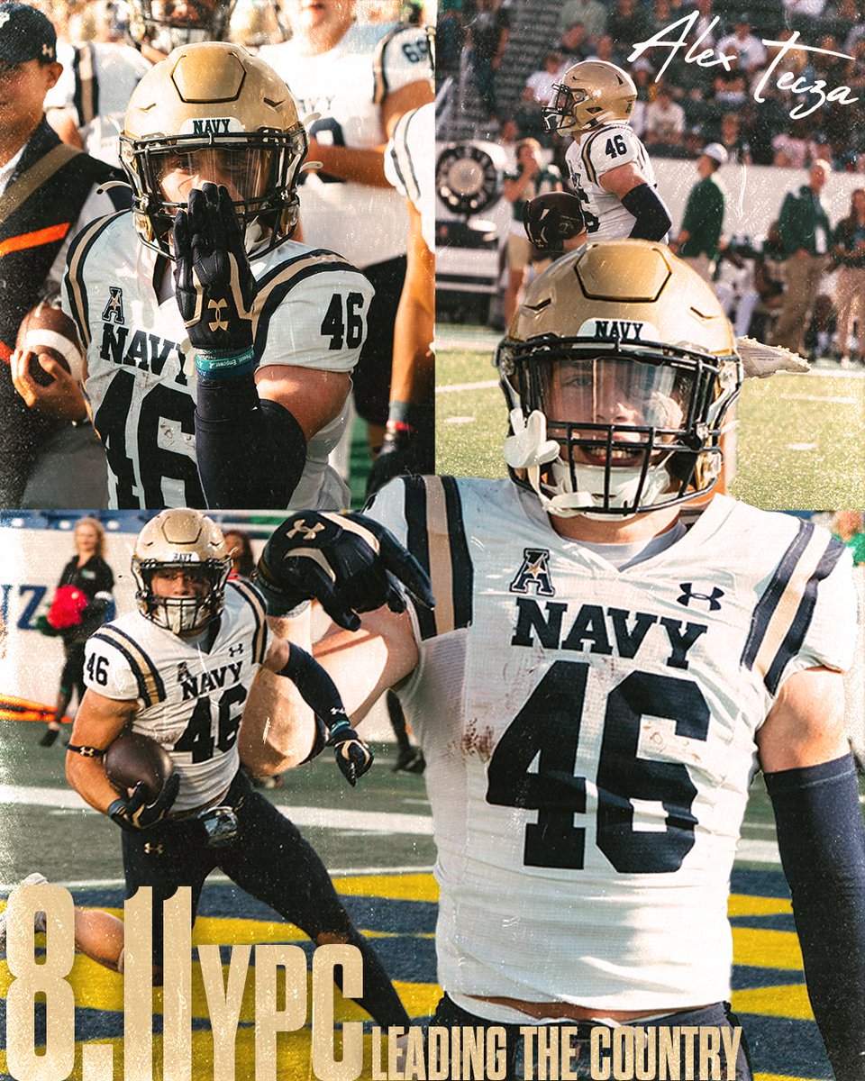 NavyFB's tweet image. best in the nation

Tecza leads the country with 8.11 rush yards per carry

#GoNavy | #RollGoats