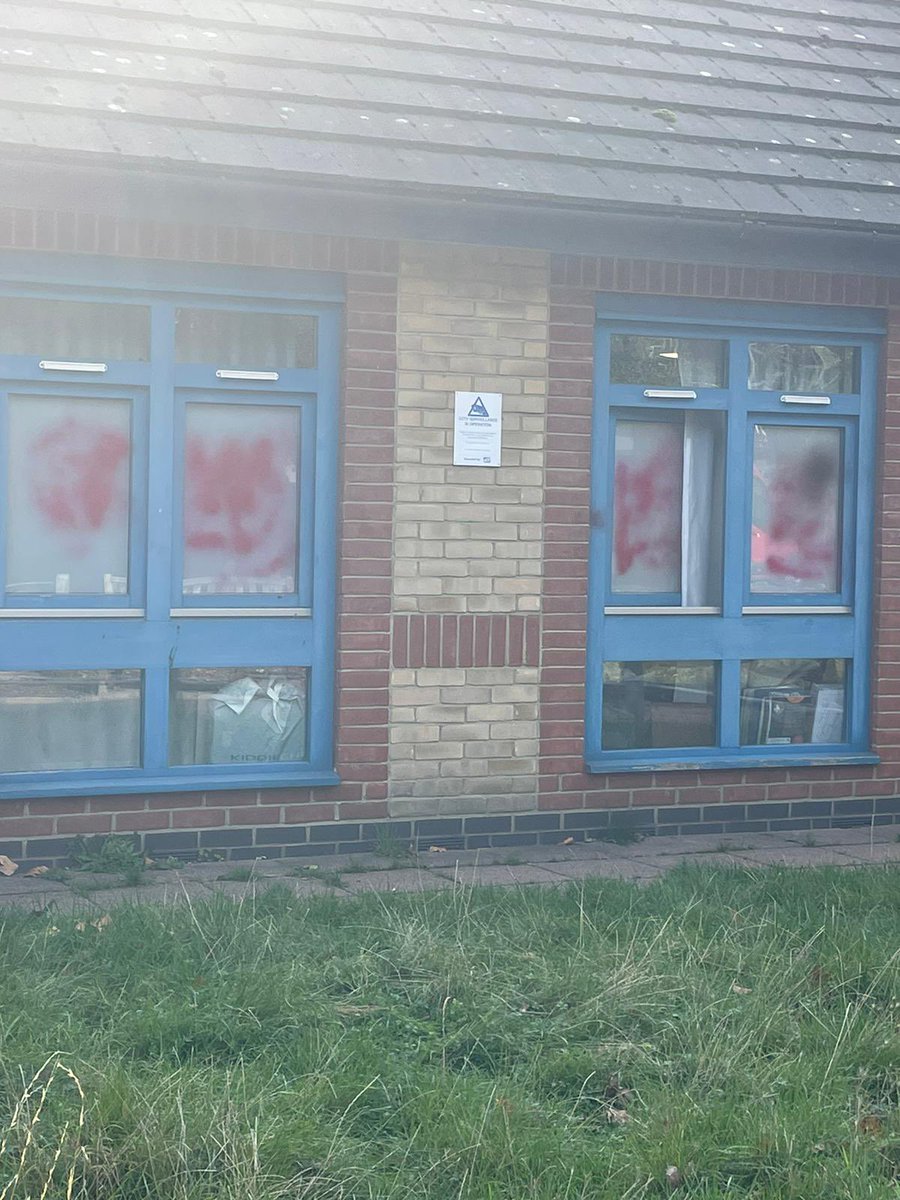 Two Jewish schools in Stamford Hill, London were vandalized over the weekend. The Vishnitz Girls School and nearby Beis Chinuch Lebonos Girls School had red paint thrown on them. Photos by Rabbi Levi Schapiro.