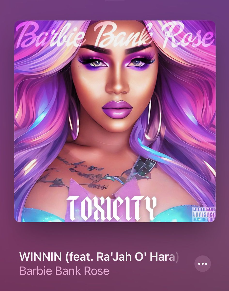 Go buy, stream and listen to my new single “WINNIN” featured on my sister @iambarbiebankrose new album Toxicity available every!!!