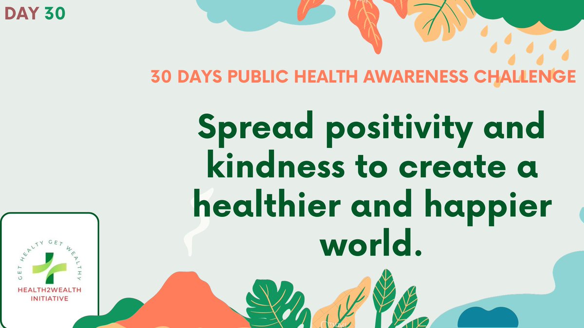 Create a healthier and happier world by being positive

#health #health2wealth
@WHONigeria @WHOAFRO @nighealthwatch @AUC_PAPS