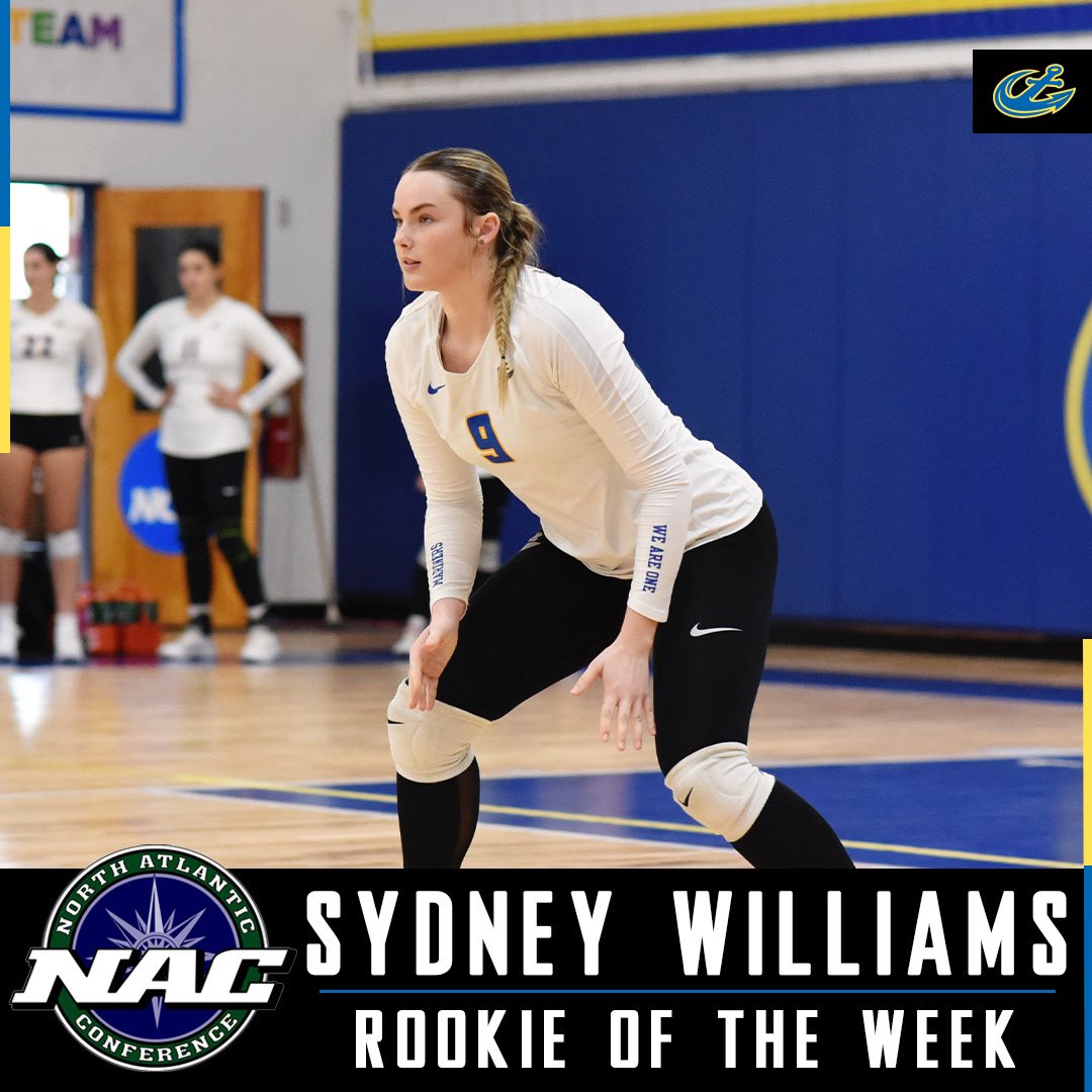 MarinersSports's tweet photo. Congratulations to Sydney on earning @nacathletics Rookie of the Week honors for the third👌🏼 time this season🤩
#MaineMaritime #RespectTheAnchor #NACvb https://t.co/tPmPCq1zZJ